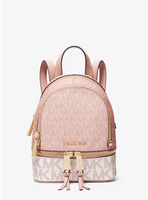 michael kors rhea mini pink backpack|Michael Kors rhea colorblock backpack.